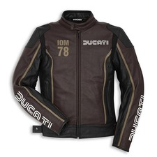 Giacca Moto Ducati Pelle Uomo Vera Pelle di Vacchetta Moto Racing Jacket