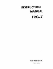 YAESU FRG-7 INSTRUCTION MANUAL
