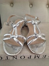 H&M scarpe donna sandali bassi argento serpenti design nodo 40 come nuove