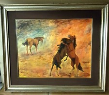 Quadro olio su tela Cavalli