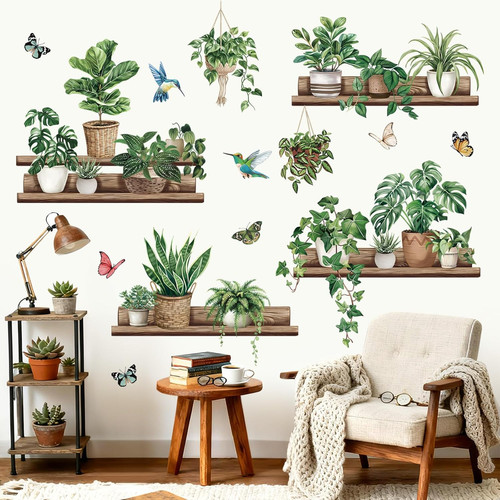 Adesivi murali pianta vaso - adesivi,
