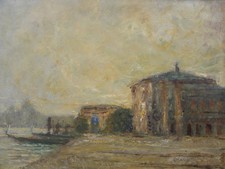 Raul VIVIANI (Firenze 1883 – Rapallo 1965) Paesaggio Olio su tavola cm 50x66