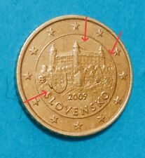50 CENTESIMI 2009 SLOVENSKO Difetto Di CONIO Eccesso Metallo E Frattura RARA