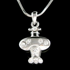 Aeroplano IN Swarovski Cristallo Aereo Aviazione Pilota Miniatura Collana Nuova