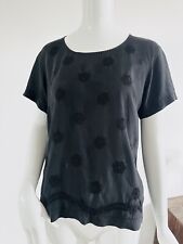 Top blusa TRICOT Comme Des Garcons nero ricamo floreale cupro seta taglia M