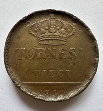 Moneta rame 10 Tornesi 1840 Napoli Ferdinando II (1793)