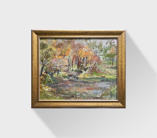 Dipinto olio astratto stagno