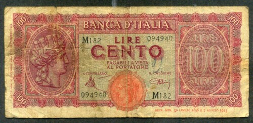 Banconota cento lire italia - cento,