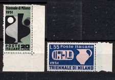 ITALIA 1951 - TRIENNALE DI MILANO - MNH - Lusso, con angolo e bordo foglio