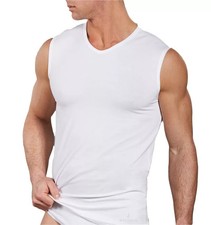 3 canottiere scollo a V da uomo smanicati vogatore Navigare cotone elasticizzato