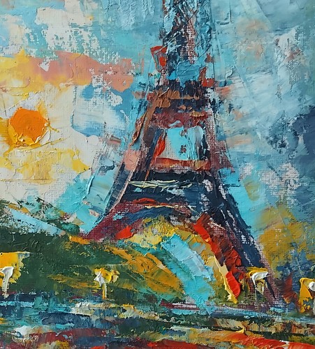 Quadro olio torre eiffel - olio,