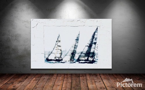 Dipinto barche regata - barche,