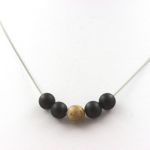 Collana perle onice nero opaco - onice,