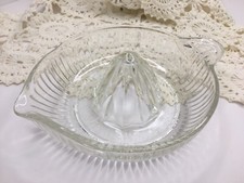 Clear Glass Ribbed CITRUS JUICER Orange Lemon Lime Juice Squeezer Vintage 🍋
