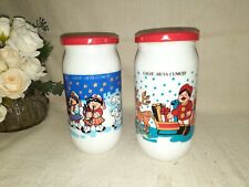 1995 CALVE' MAIONESE AIUTA UNICEF CONTENITORE VUOTO DUE FIGURE NATALE H CM 15 