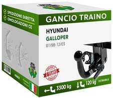 Gancio Orizzontale Estraibile Hyundai GALLOPER 4WD 2pt SHORT 98-03 Centralina 7P