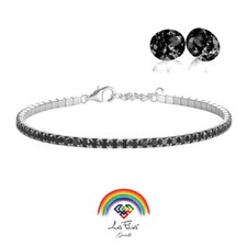 Bracciale tennis nero - bracciale,