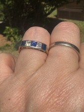 Anello In Oro 18 Kt, Diamanti e Zaffiri