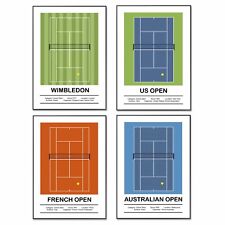 Poster Tennis Grande Slam, Wimbledon, US Open, Roland-Garros, Australian Open