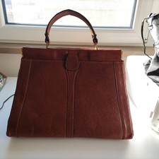 Borsa doctor bag colore cognac cuoio vera pelle The Bridge vintage