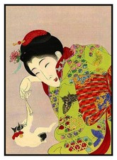 Kimono gatto geisha giapponese
