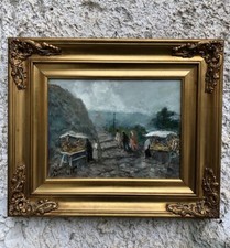 Quadro -Paesaggio Con Figure- Gaetano Bocchetti dipinto a olio su tela