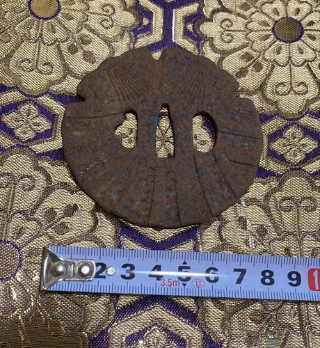 Japanese tsuba iron ground - iron,