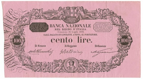 100 lire banca - nazionale, nel