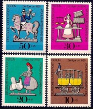 Germania/B 1969 Giocattoli Auto Postale/Agricoltura Pollo Mercato Donna/Bilancia/Post Rider MNH