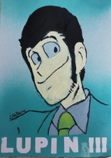 Quadri Pop Art  Dipinto a mano  'lupin III' ' 
