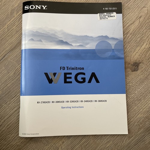 Sony wega trinitron manuale - trinitron,