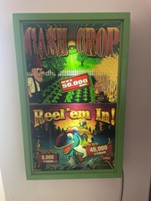? VETRO LUMINOSO SLOT MACHINE VINTAGE – “CASH CROP / REEL’EM IN!” WMS GAMING ?