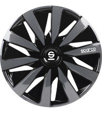 SET 4 COPRICERCHI AUTO SPARCO "LAZIO" NERO/GRIGIO, 16" POLLICI - SPC1691BKGR
