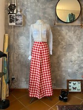 Gonna lunga alla caviglia vintage anni 70 in lana TG 42