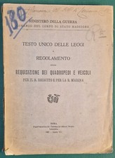 REGIO ESERCITO ITALIANO REGOLAMENTO REQUISIZIONE QUADRUPEDI E VEICOLI