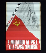 PCI poster manifesto Partito Comunista Italiano Unità Giornale Sinistra B117