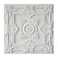 Piastrelle per Soffitto in Latta Anticata 24x24 PVC Bianco Opaco Decorazione Pannelli Parete PL29 10pz