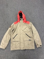 Giacca snowboard analogica Burton uomo media panna rosso cappuccio sci cappotto asset