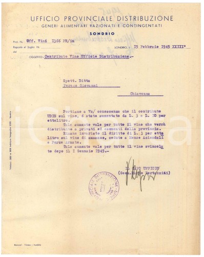 1945 sondrio ufficio generi - 1945,
