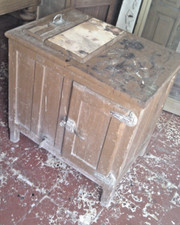 Ghiacciaia frigo antico d’epoca del 1920 marrone smaltata da restaurare
