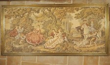 Arazzo Barocco Francese cm 101 x 49 circa , cornice legno dorato.