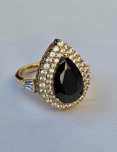 Anello goccia grande pietra - anello,