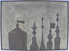 Piero BOLLA (Saluzzo 1933-Torino 2019) BANDERUOLE 65x90 Galleria VINCIANA 1961