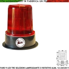 Faro Rosso 9 Led 3 Steli