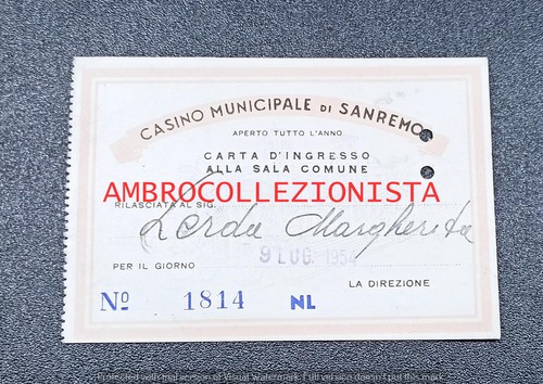 Tessera ingresso casinò - tessera,