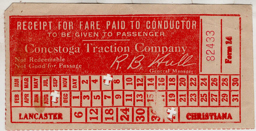 Railway streetcar ticket - streetcar, /