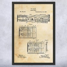 Chord Chart Patent Wall Art Poster, tela o cornice regalo musicista foglio di piombo