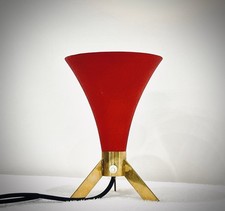 Lampada da tavolo - Alluminio laccato Rosso e Ottone - Nello Stile di Stilnovo