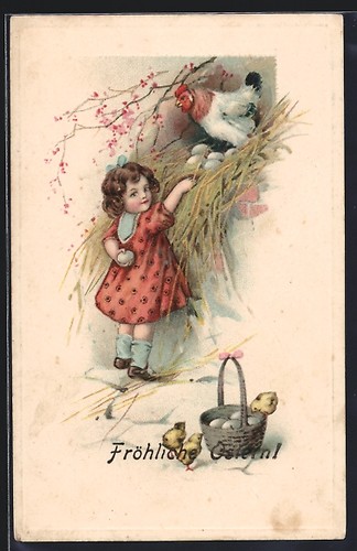 Cartolina ragazza prende - cartolina,