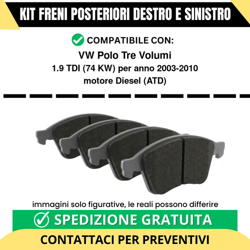 Pastiglie freno posteriori - posteriori, vw